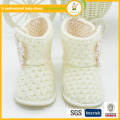 Whosale beutiful lana crochet zapatos de bebé con alta calidad whosale beutiful crochet zapatos de bebé